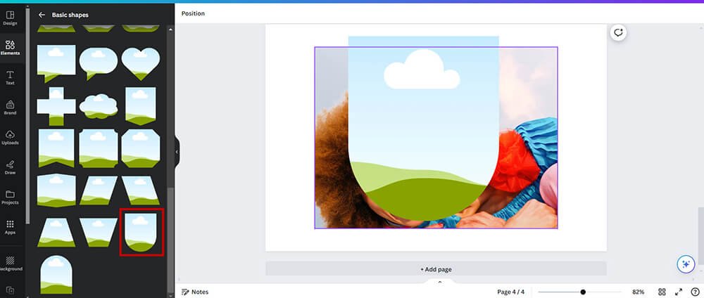 How to Curve an Image in Canva - Add a Frame