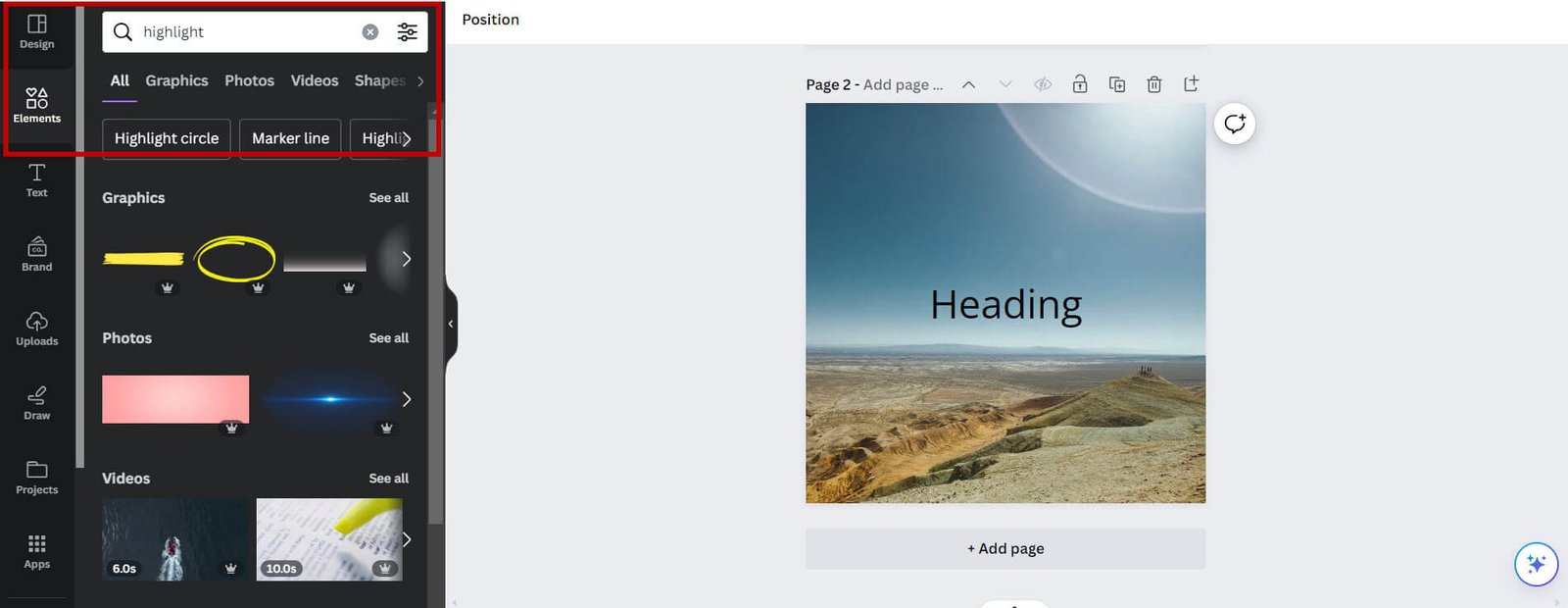 How to Highlight Text in Canva - Canva Highlight Elements Search