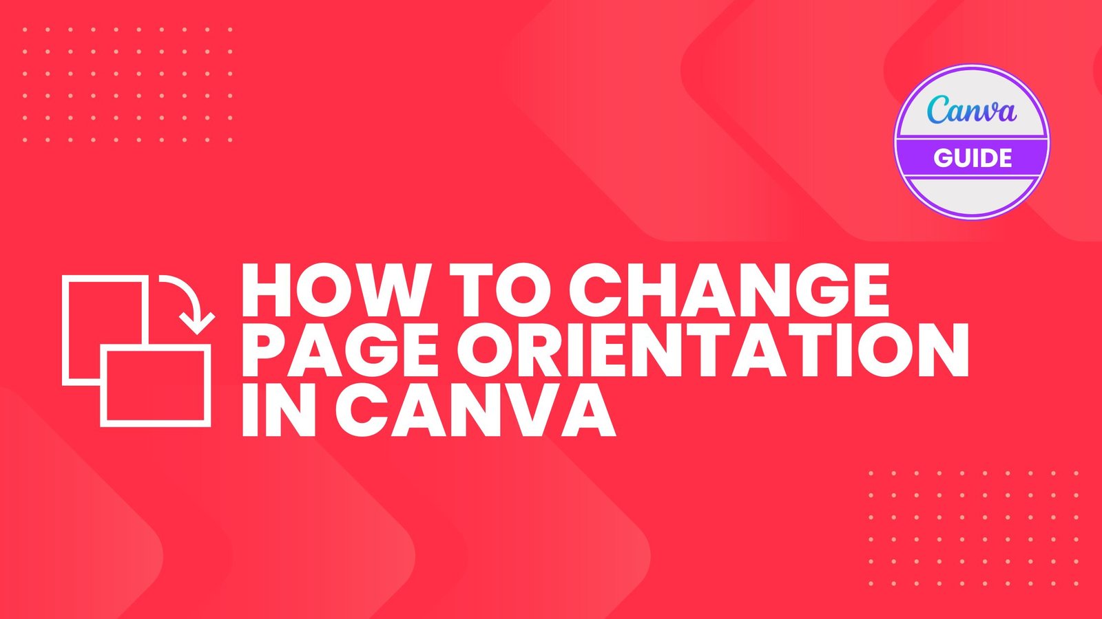 how to change page orientation in canva