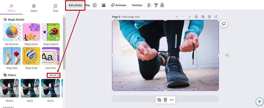 how to change the color of an image in canva - Use Filters