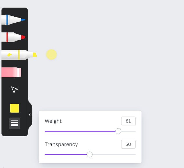 Adjust Highlighter Brush settings