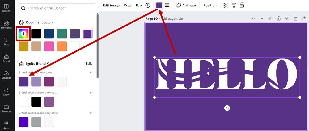 Change colors of the slicing element